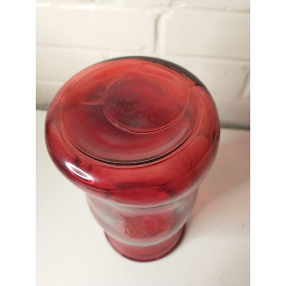 Ruby Red Glass Vase 8.5" Tall - Picture 10 of 10